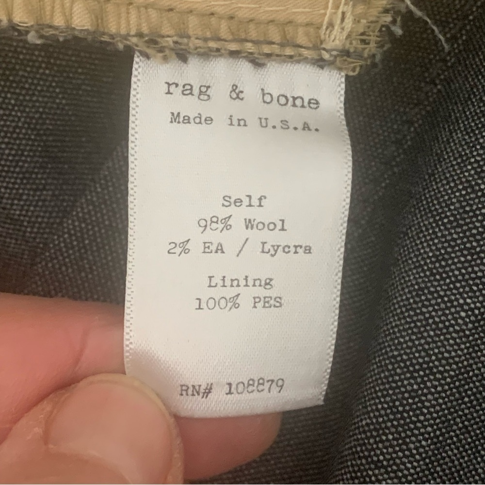 RAG & BONE Wool Slim Leg Dress Pants Grey Size 8 - Picture 7 of 15